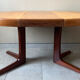 Vintage round Scandinavian table with extendable star center leg