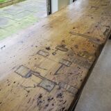 Antique vintage rustic large pine dining table old workbench