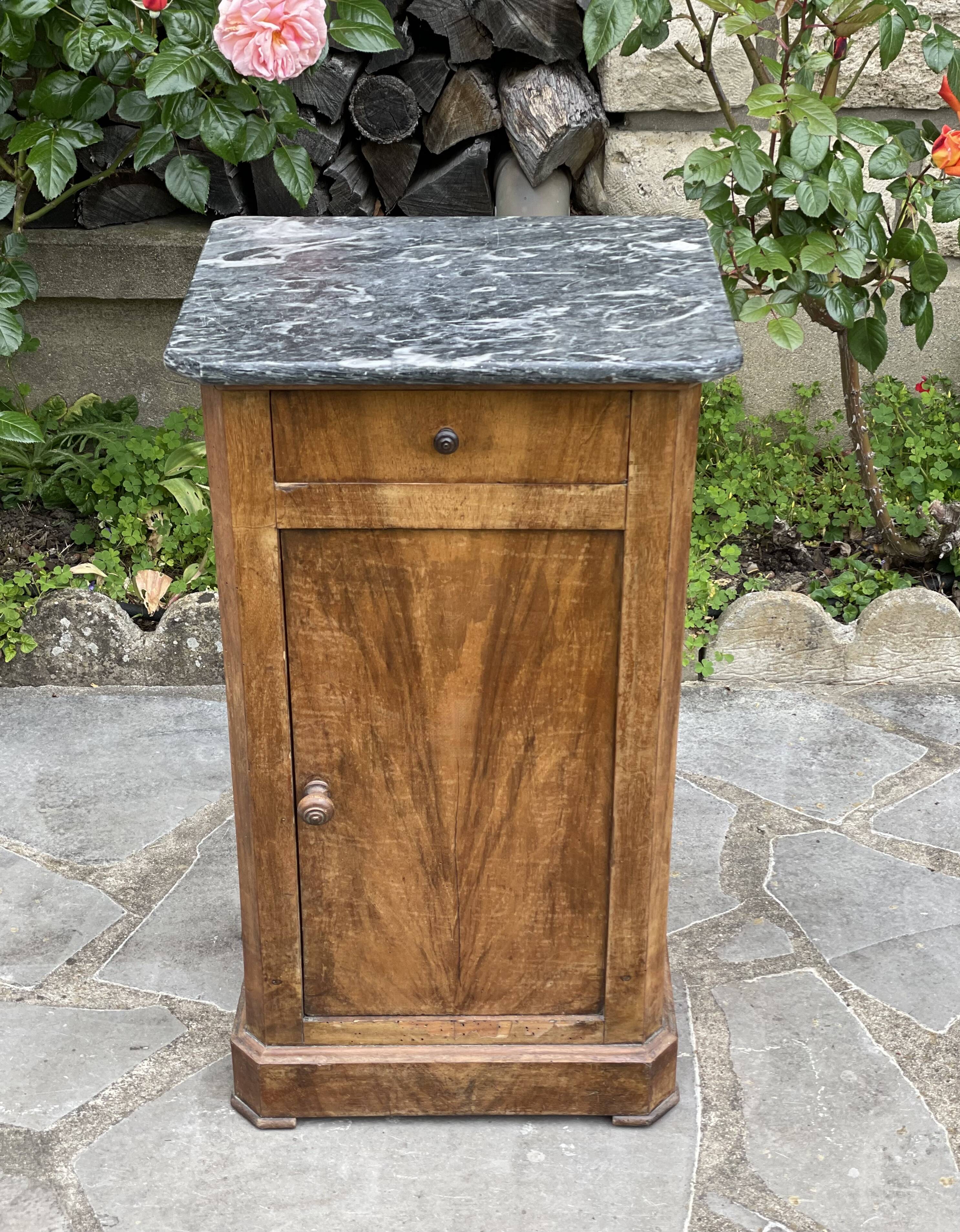 Nightstand - bedside table with marble top