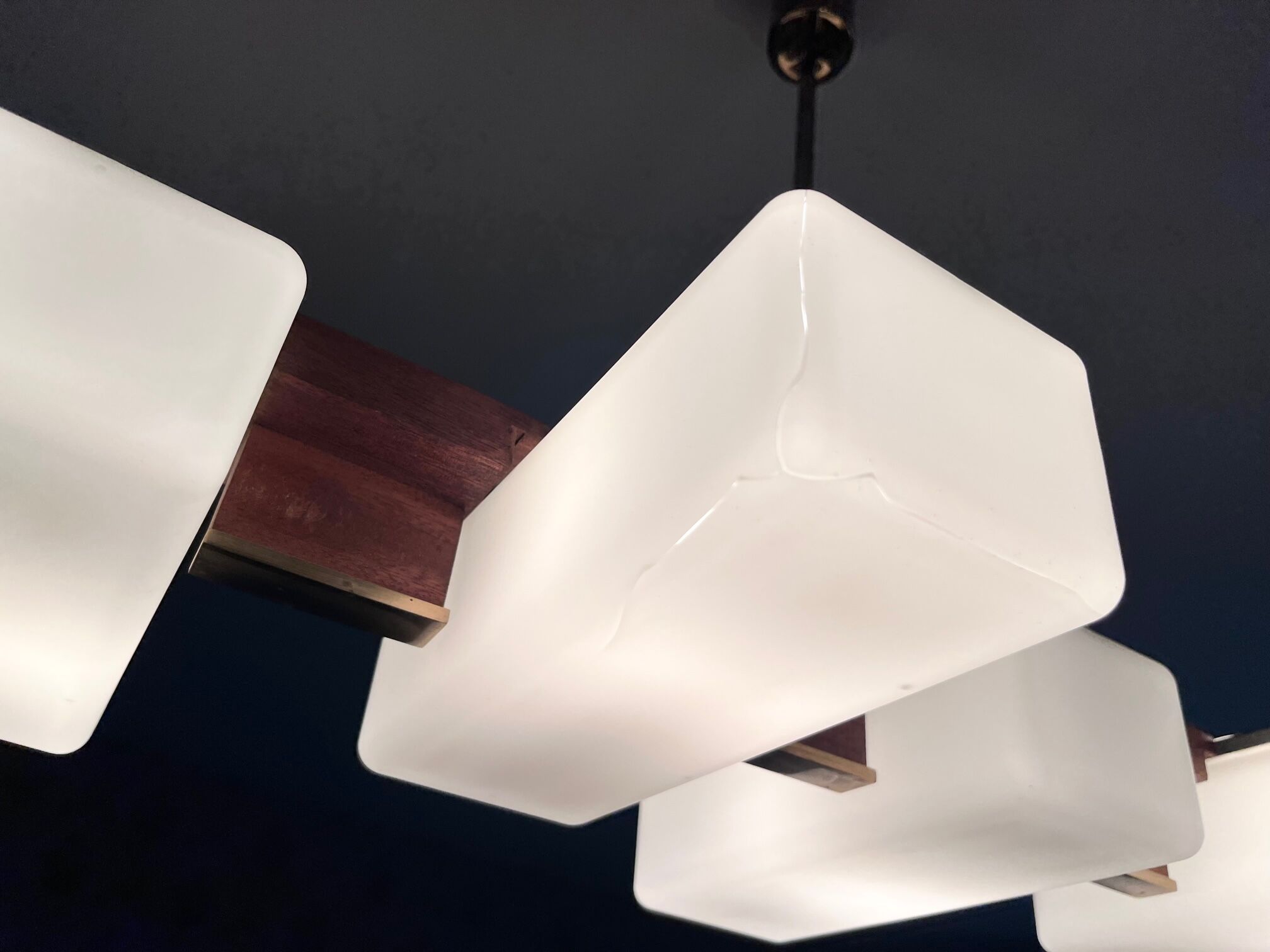 Lunel chandelier brass and rosewood