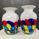 Duo de vases vintage en pâte de verre Murano