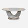 Round travertine and glass coffee table, Italy, 1970.