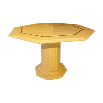 Octagonal travertine table