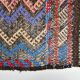 Tapis kilim vintage multicolore à motifs zigzag géométriques, 184x274 cm