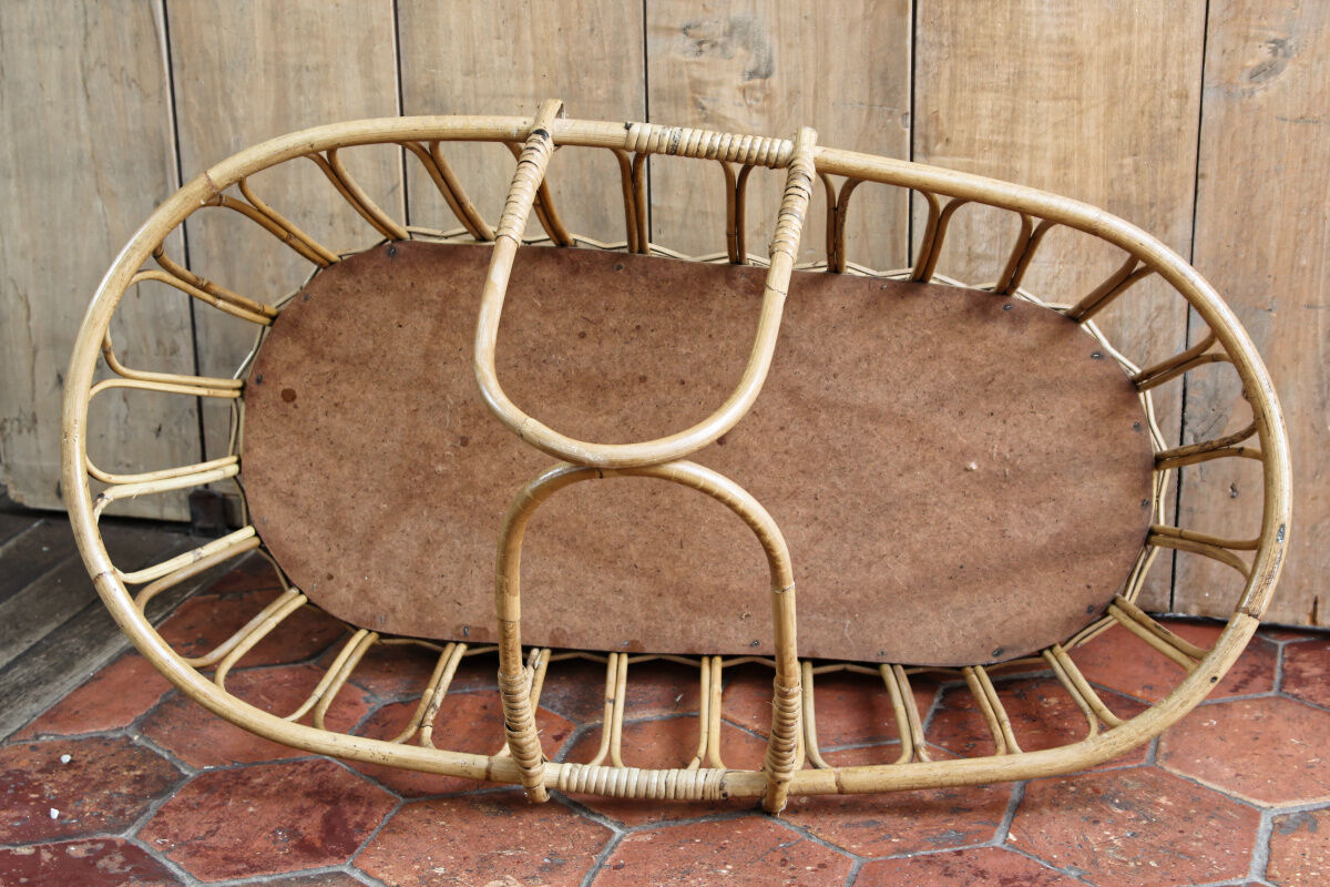 Vintage rattan bassinet