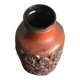 Large brown ceramic vase Carstens Tonnieshof (W. Germany) from the 1960s, with relief decoration.