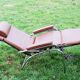 Old chaise longue in faux leather skai lama