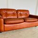 Vintage Danish mid-century cognac leather 2-seater sofa by Sigurd Resell