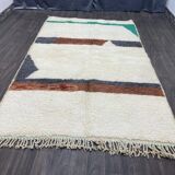 Traditional handmade pure wool beni ourain rug, size 2/3 m.