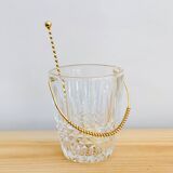 Crystal ice bucket and spoon thereof