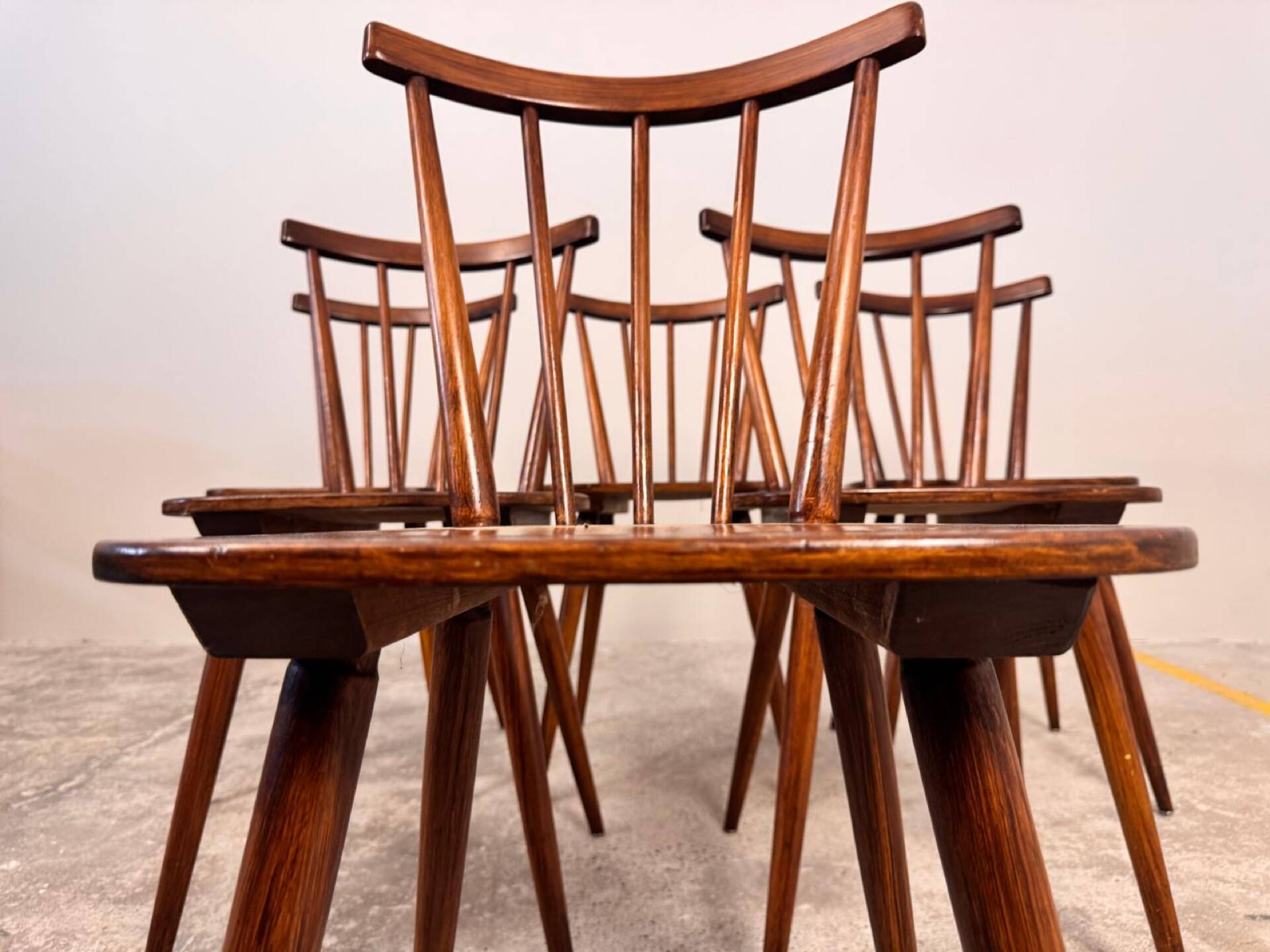 Set of 6 Fanett bistro chairs from the 1960s.