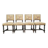 Set of 4 Louis XIII style oak chairs circa 1850