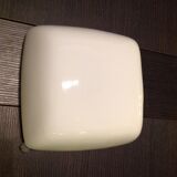 Ceiling square 70s vintage white opaline