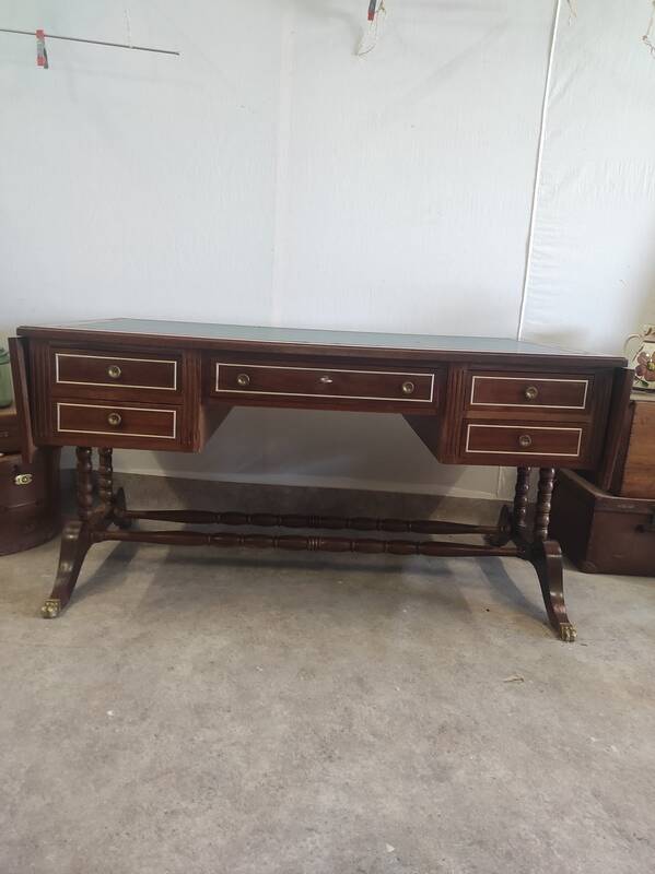 Double-sided mahogany empire desk