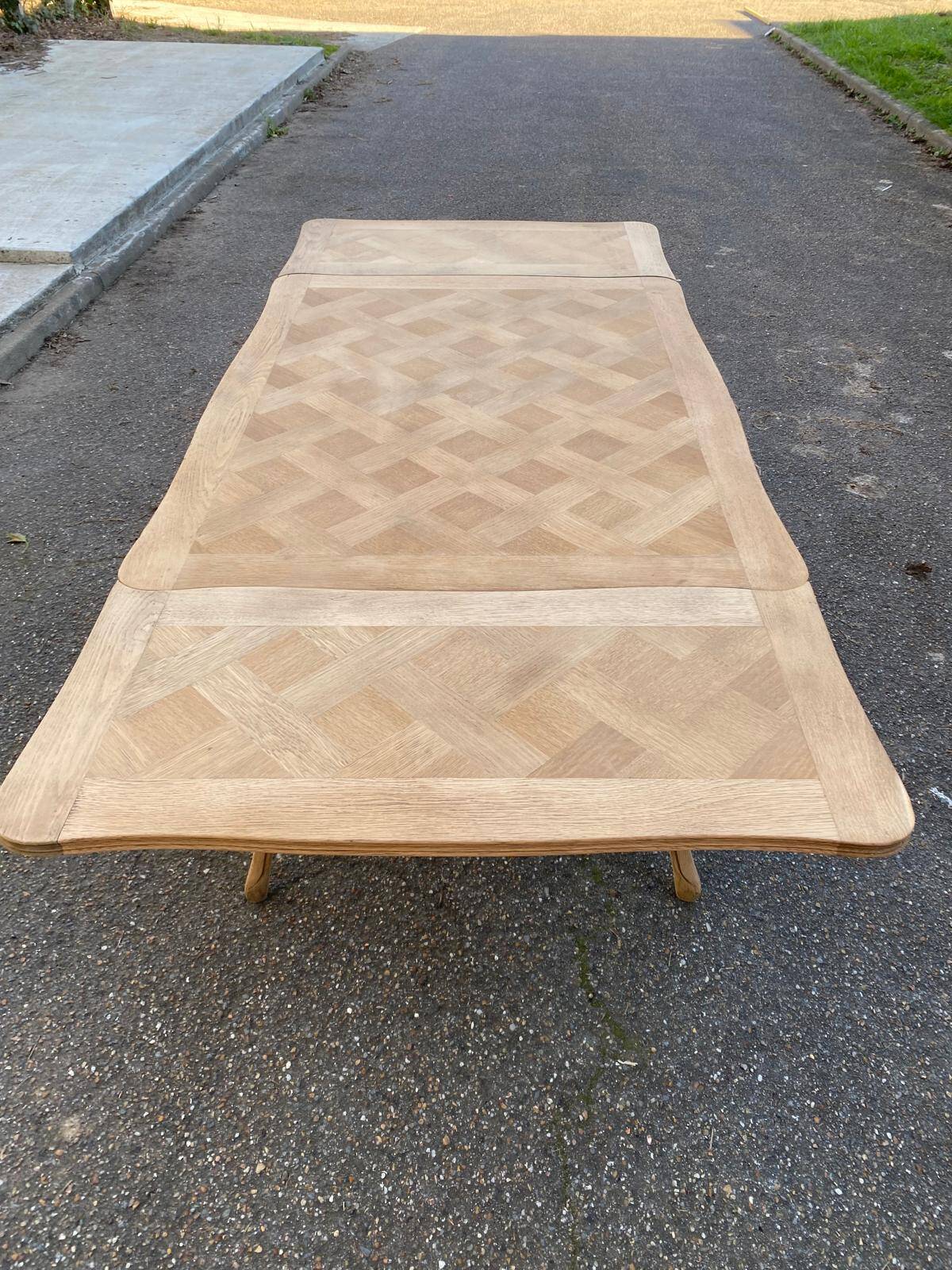 Louis XV extendable dining table, renovated, oak, 120-200cm, 19th century.