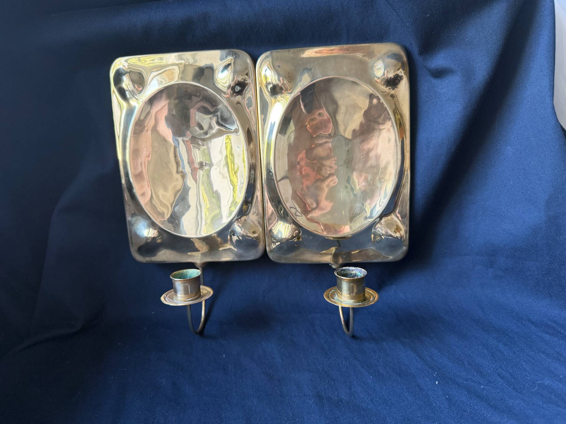 Vintage Scandinavian Brass Wall Candle holder Sconce height 29cm
