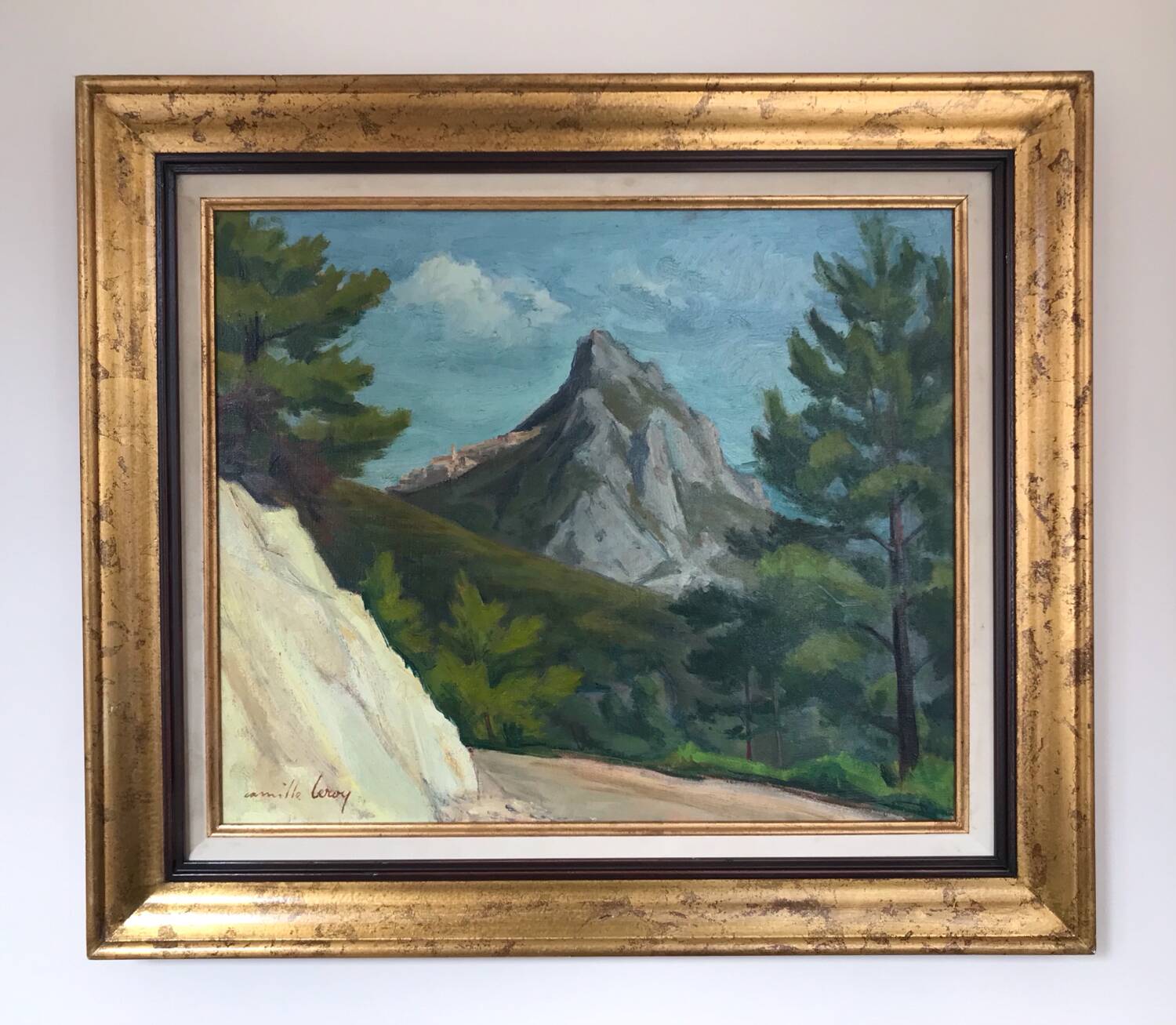 Sainte-Agnès (Alpes-Maritimes). Oil/canvas by Camille LEROY - 1905, 1995 -