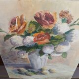 Painting on canvas flowers