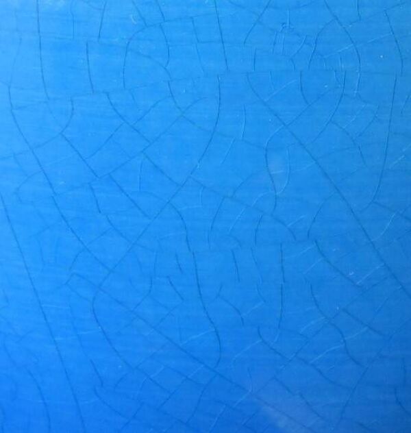 Grand pied de lampe d'albret- made in france, années 70's, bleue craquelée