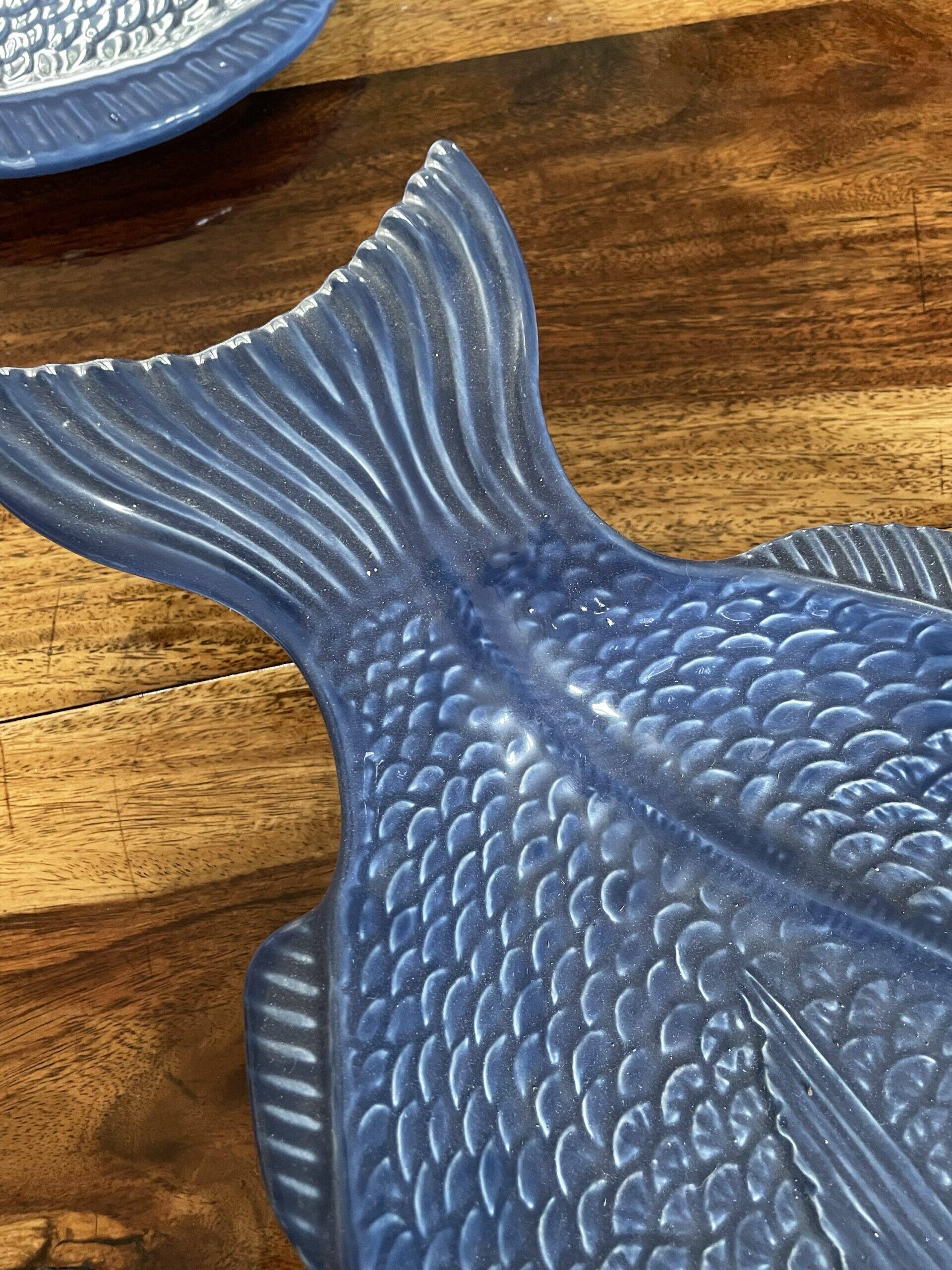 Shallow ceramic fish dish