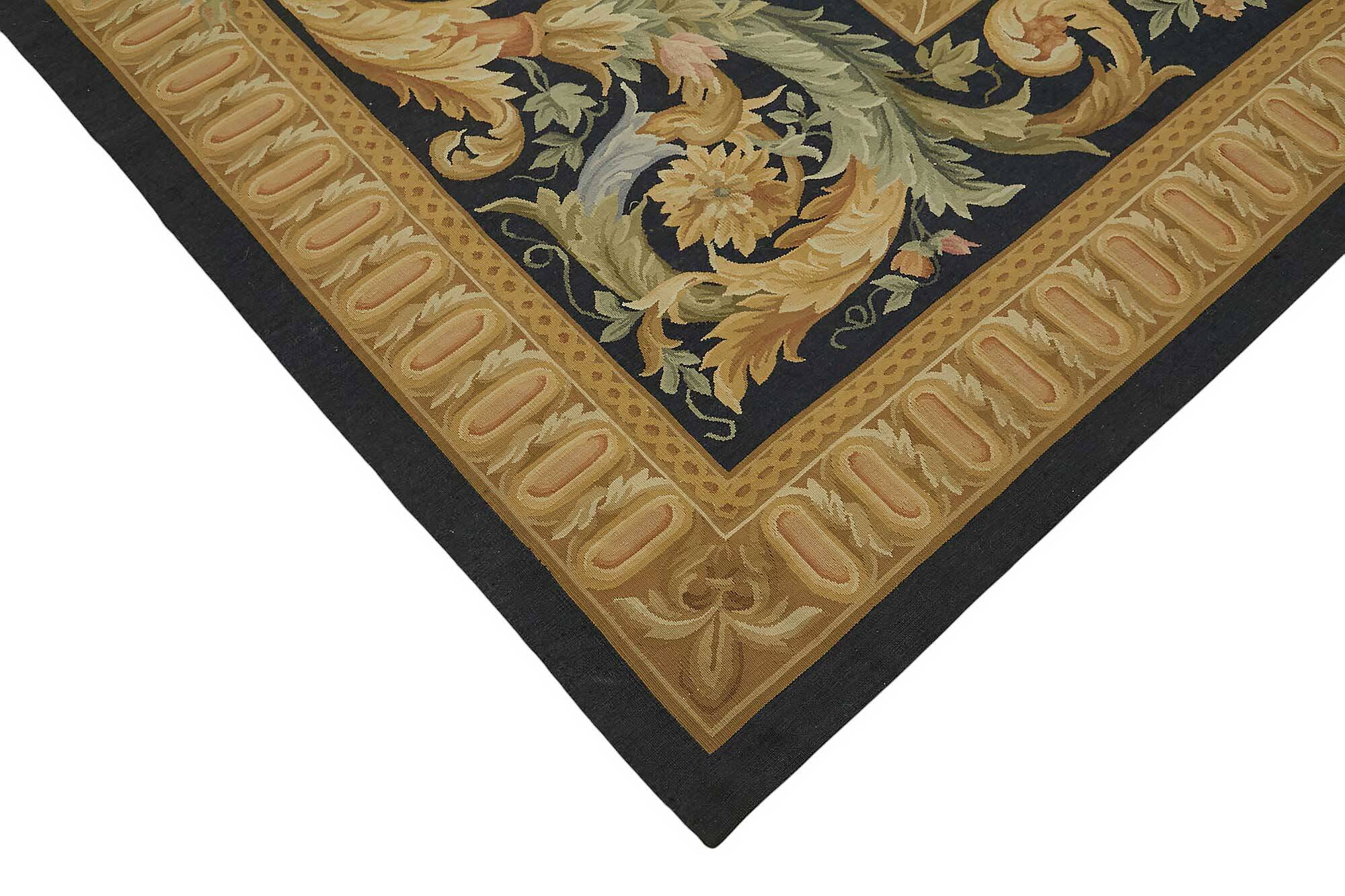 Handmade European Vintage Aubusson Kilim 306 cm x 435 cm