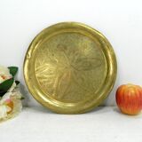 Moroccan tray in engraved brass