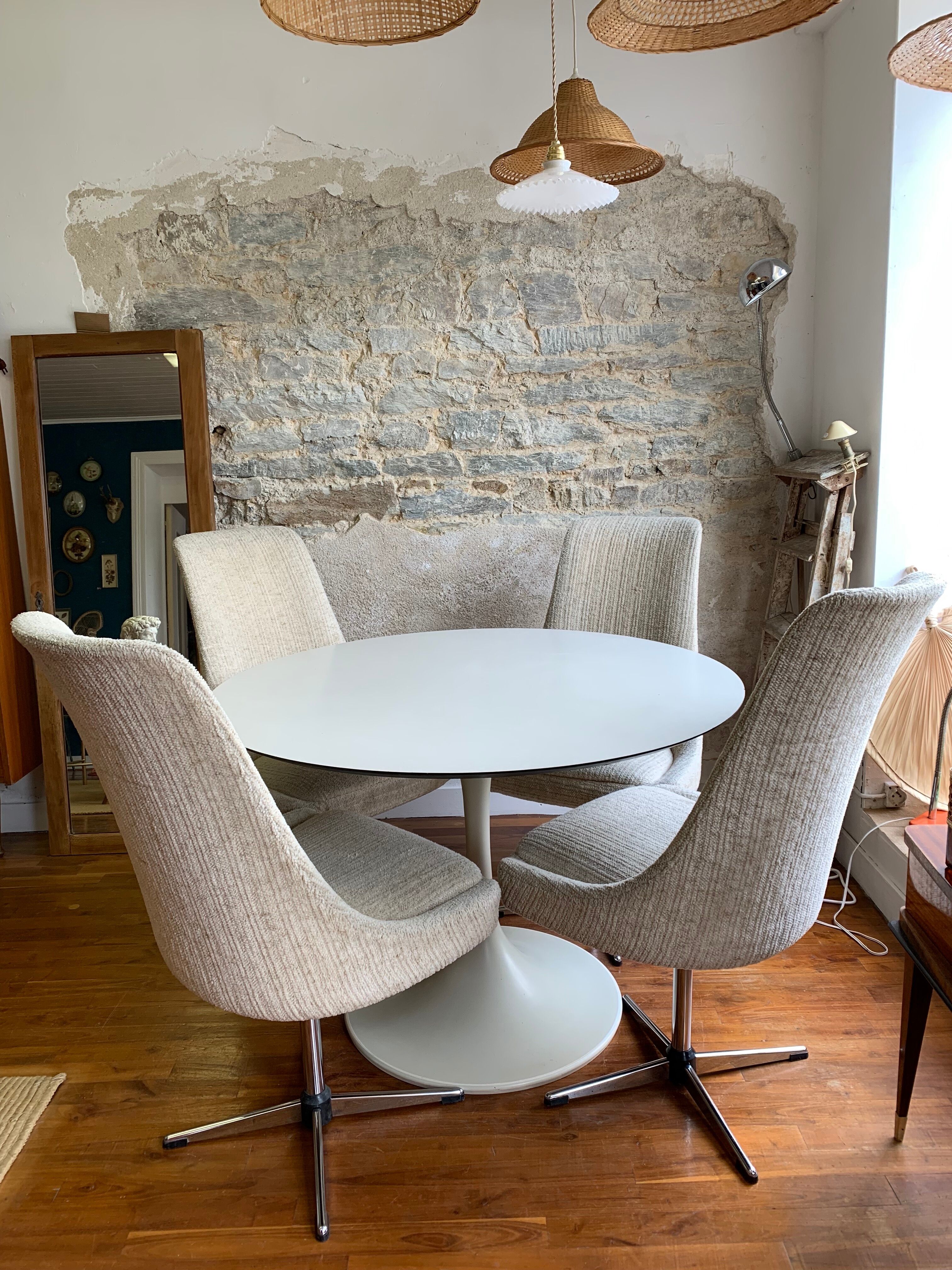 Set of 4 swivel chairs 70s