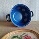 Vintage blue enamelled strainer