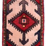 Vintage persian carpet hamadan handmade 42cm x 60cm 1970s