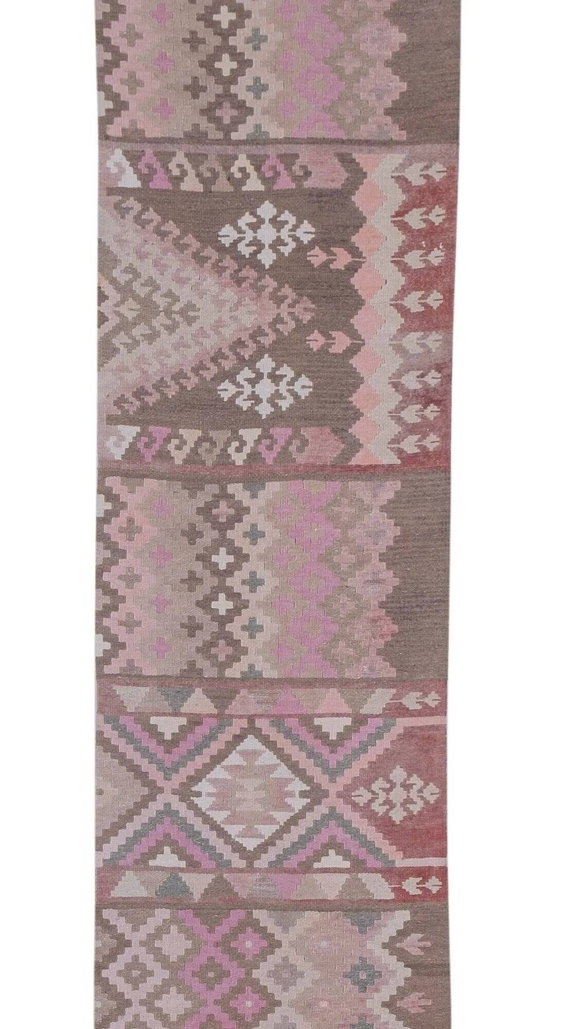 Vintage Turkish hallway rug 79x604 cm