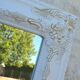 Wooden mirror on psyche foot tilting white gold with moldings