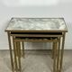 Vintage 70'S nesting table in moiré glass and brass