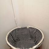 Vintage oval white wicker basket