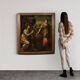 Peinture italienne antique Le Christ et la Samaritaine au puits