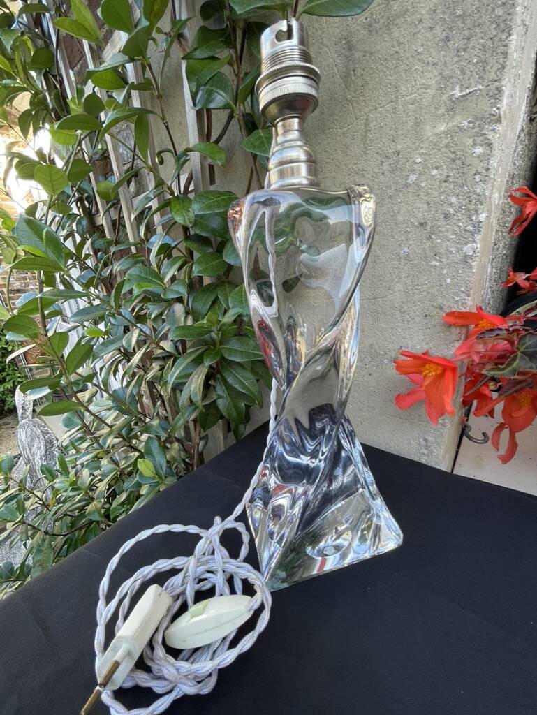 Pied de lampe cristal estampillé baccarat