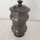 Covered pot on shower foot in black glazed chamotte terracotta Jean Marais