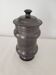 Covered pot on shower foot in black glazed chamotte terracotta Jean Marais