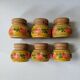 Egg cups in wood with hand-painted floral decoration, handcrafted
