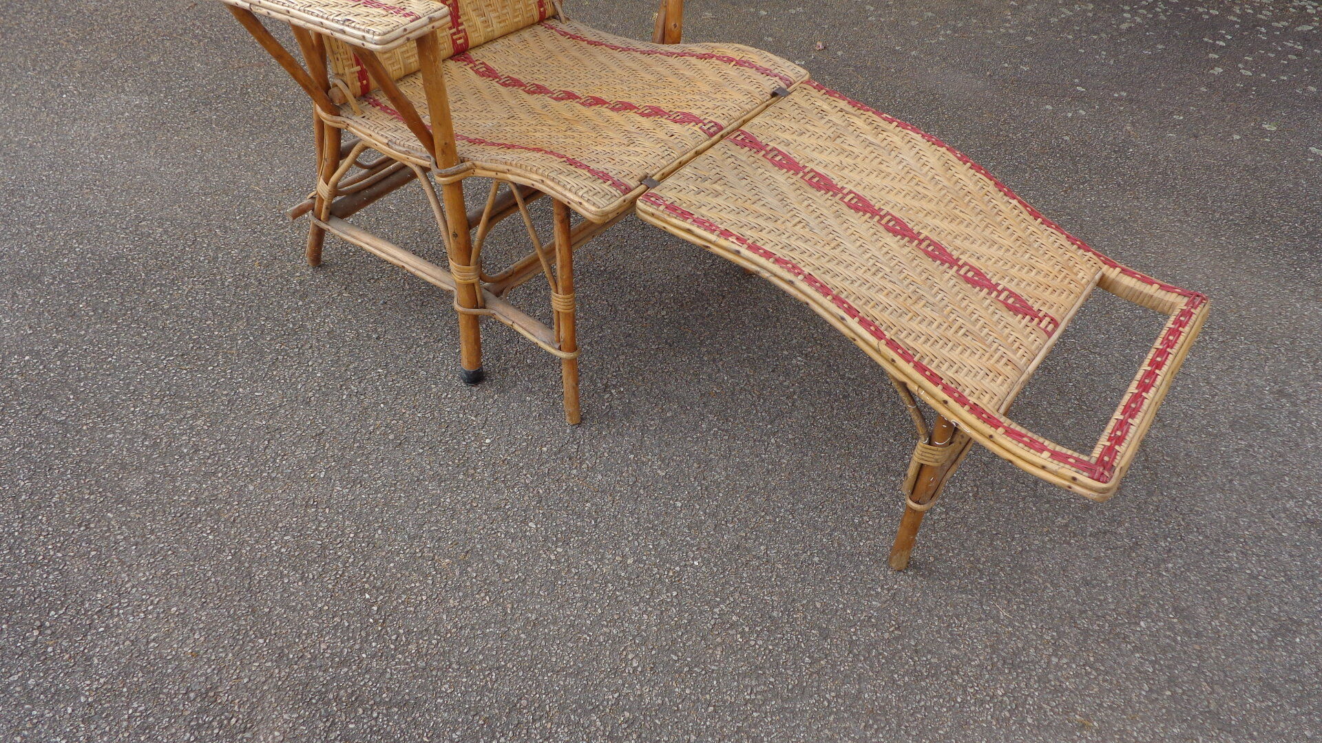Chaise longue en osier