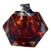 Faceted Murano Sommerso Glass Table Lighter by Alessandro Mandruzzato Italy 1970