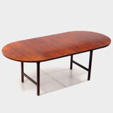 Oval extendable drop-leaf dining table, conference table made of high quality brazilian rio rosewood