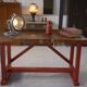 1950's industrial beech workshop workbench