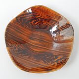 Vintage cup dish Digoin Sarreguemines 1960 mahogany