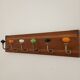 Vintage wall coat rack 60 cm – 6 metal hooks and ceramic knobs