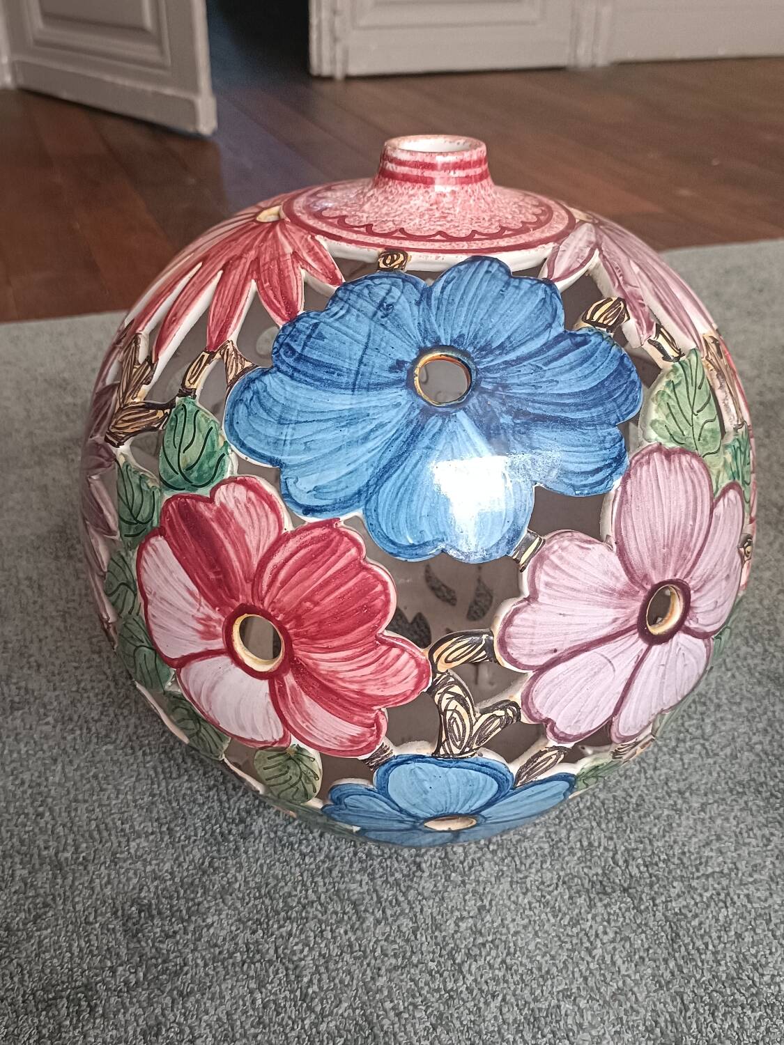 Openwork ball vase, Paul Lecomte