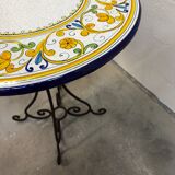 Outdoor table signed Grandi Maioliche Ficola hand-painted Italy