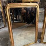 Pair of Louis Philippe period mirrors in gilded wood 1.30m x 89cm
