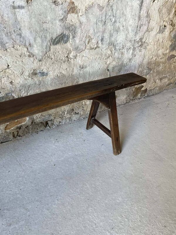 Banc ancien en bois long – 185 cm