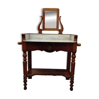 Antique dressing table/vanity unit in wood and marble