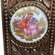 Bronze and Porcelain Mirror from Paris, 1950s